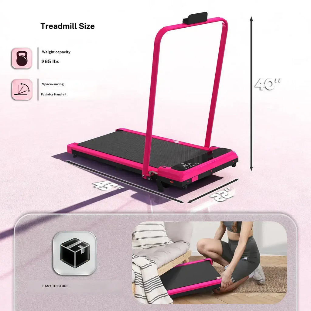 Foldable Handrail Adjustable Incline Treadmill