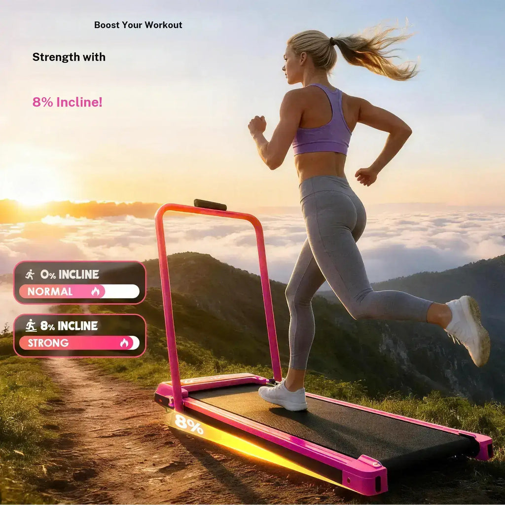 Foldable Handrail Adjustable Incline Treadmill
