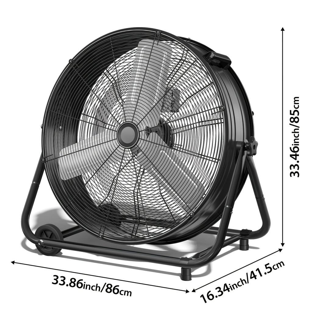 Industrial Drum Fan - 24/30" High Velocity Floor Fan