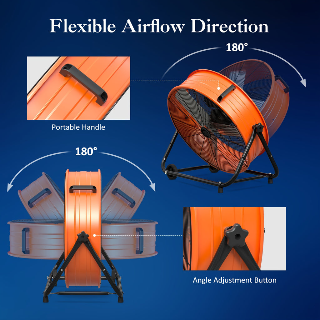 Industrial Drum Fan - 24/30" High Velocity Floor Fan